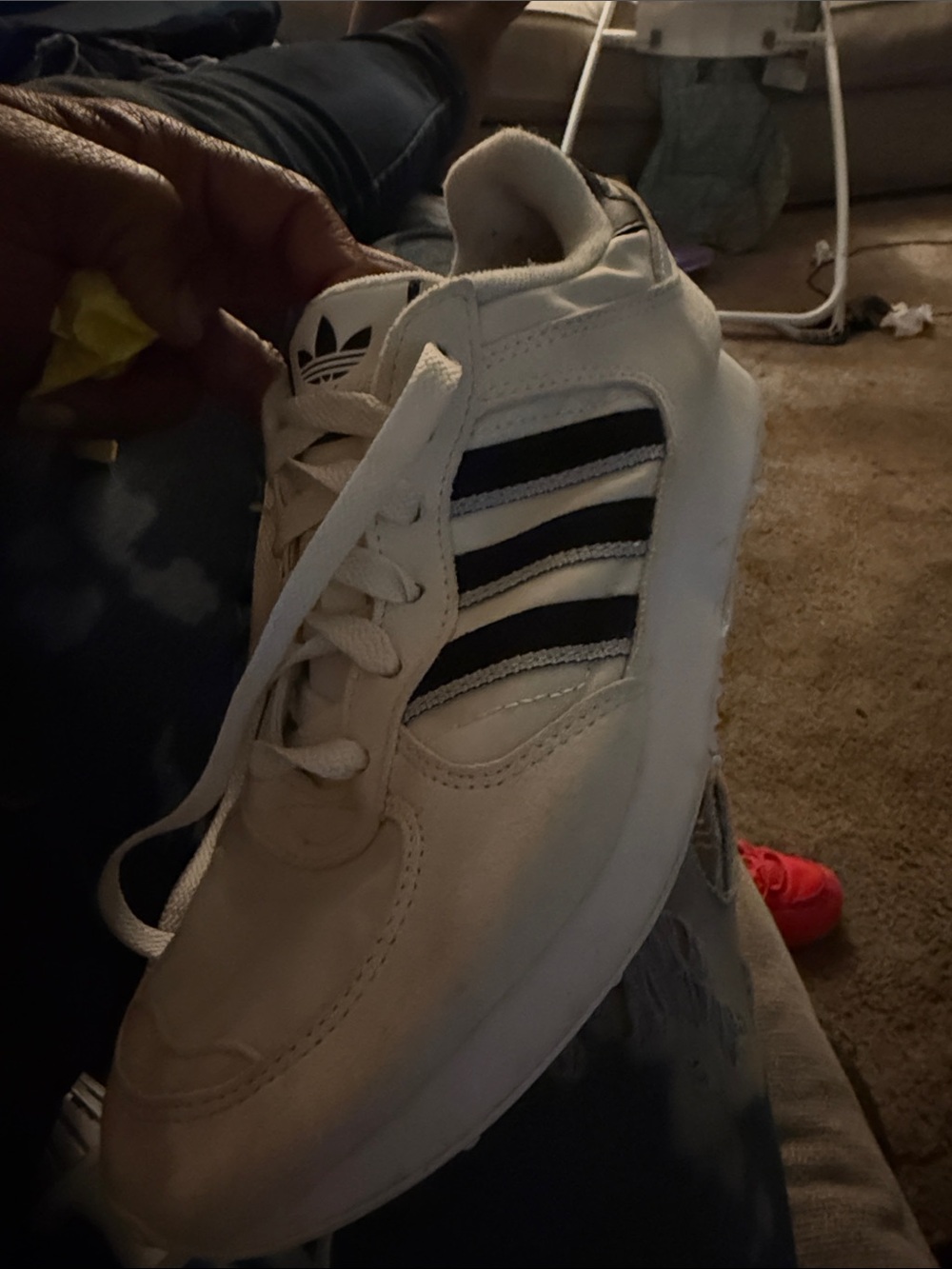 adidas White Sneakers with Black Stripes - Men's Low-Top Trainers
